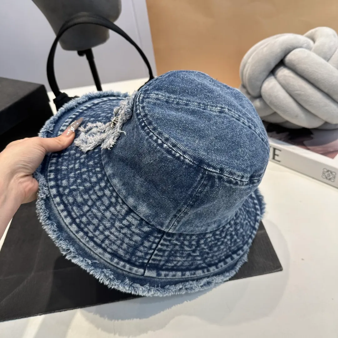P70 Croxin spring and summer new denim fisherman hat, retro old street style, washed and torn edges, perfect for taking photos👑
